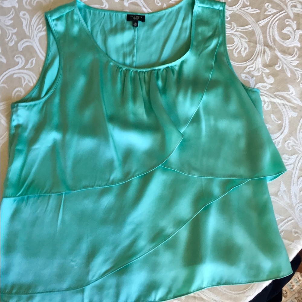 Teal/aqua Silk Shell